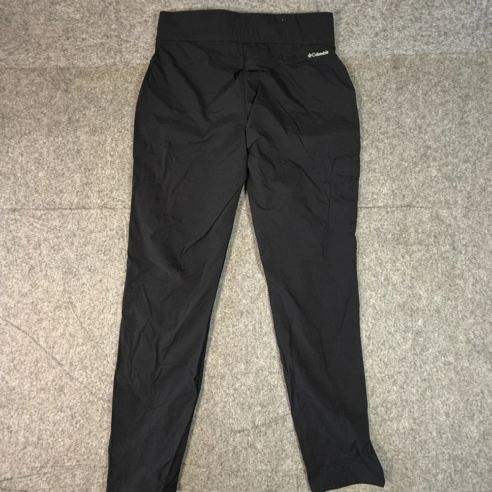Columbia Cargo Pants Womens Medium Black Tapered Leg Hiking Outdoor Drawstring